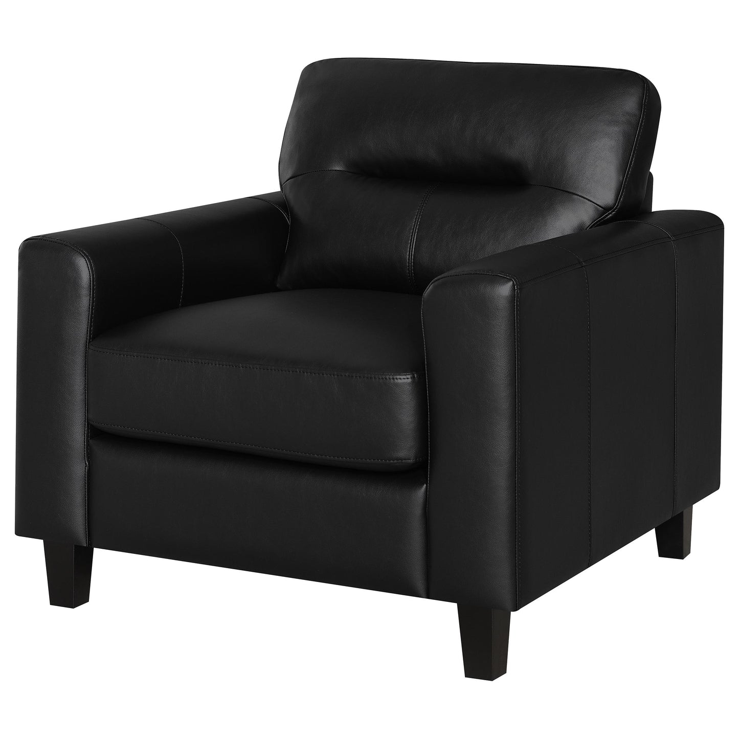 Scotland Faux Leather Upholstered Track Arm Chair Black