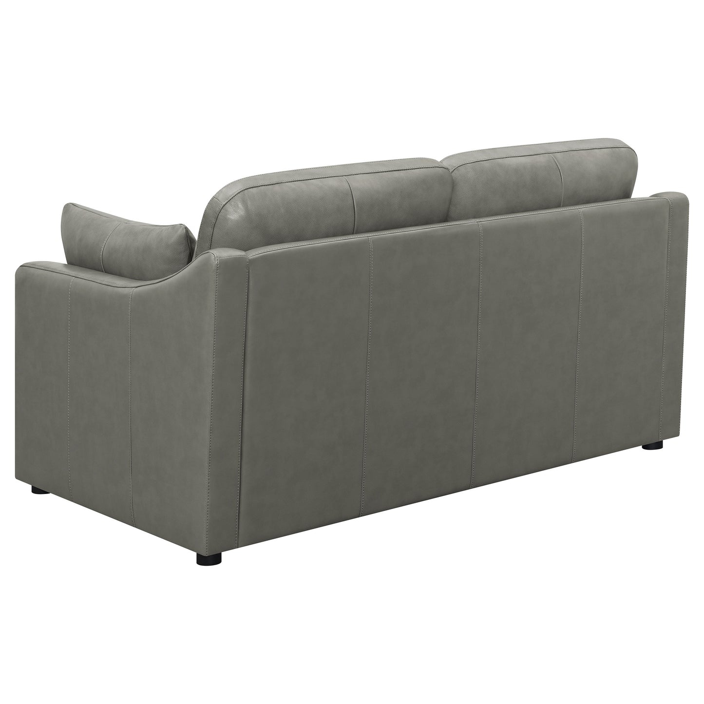 Grayson Leather Upholstered Sloped Arm Loveseat Grey