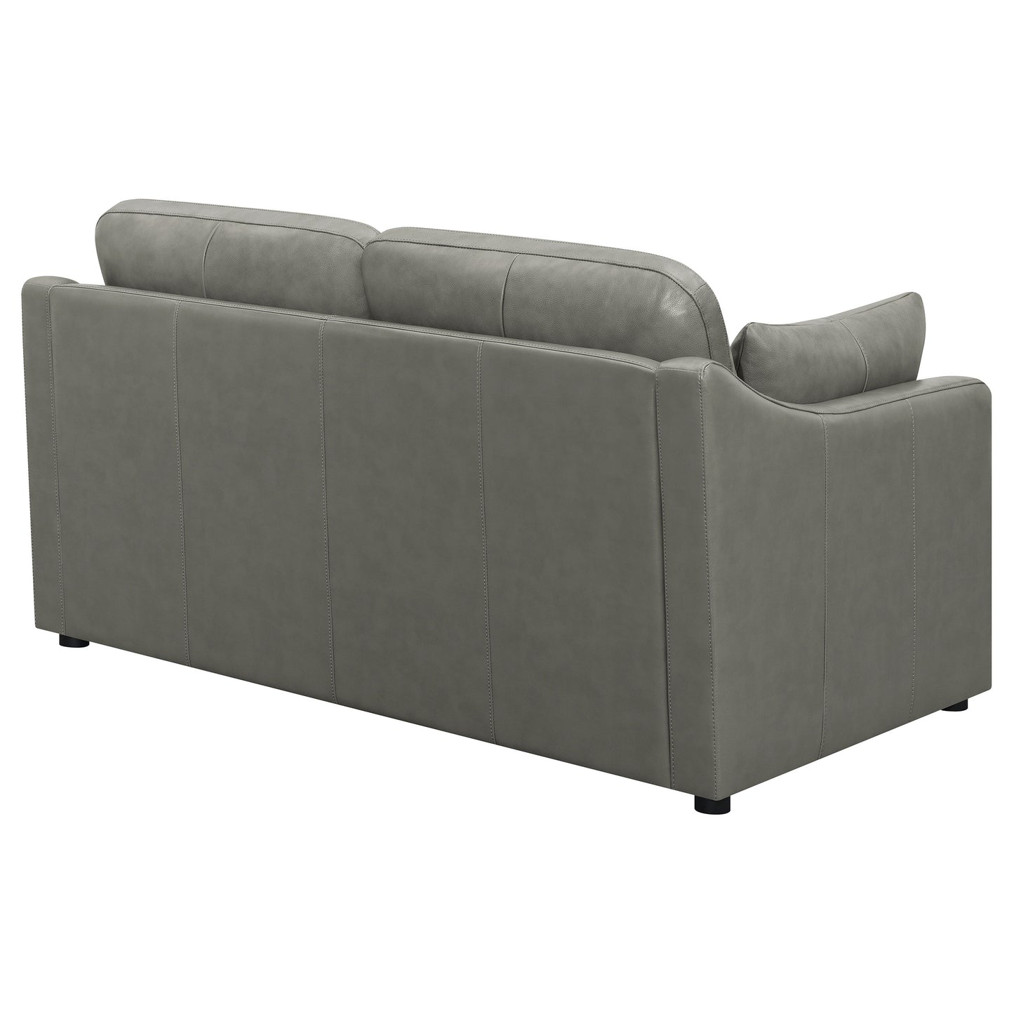 Grayson Leather Upholstered Sloped Arm Loveseat Grey
