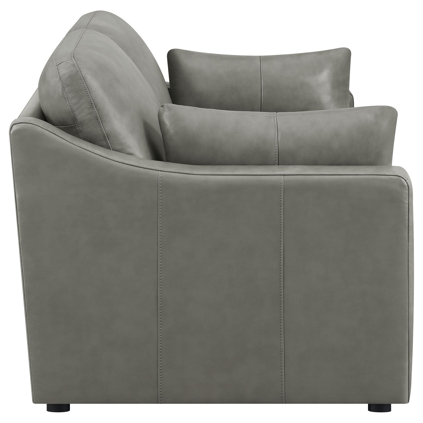 Grayson Leather Upholstered Sloped Arm Loveseat Grey