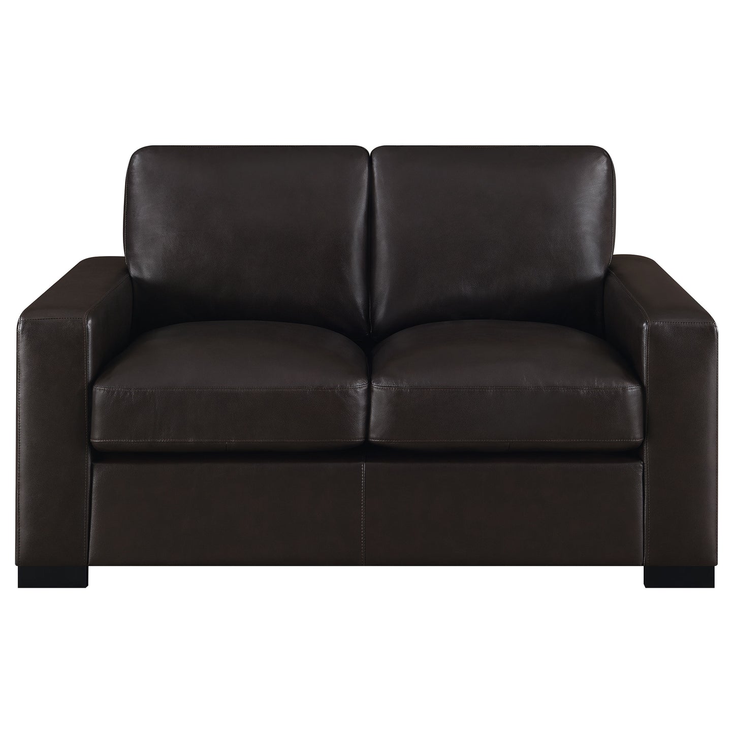 Boardmead Upholstered Track Arm Loveseat Dark Brown
