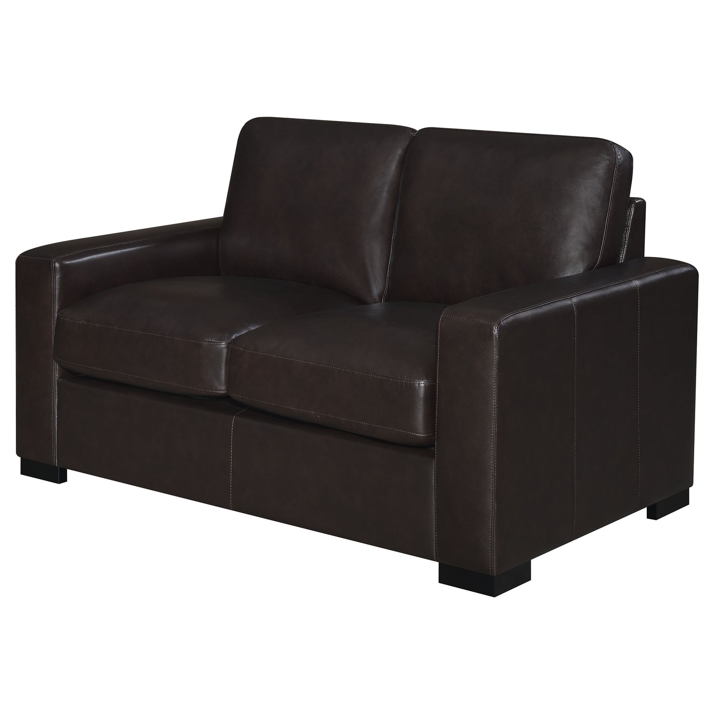 Boardmead Upholstered Track Arm Loveseat Dark Brown