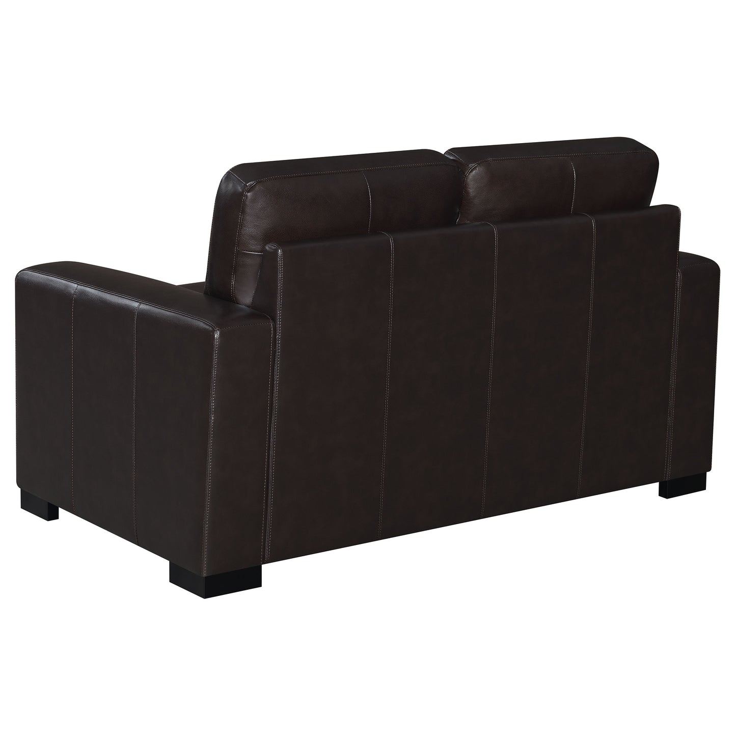 Boardmead Upholstered Track Arm Loveseat Dark Brown