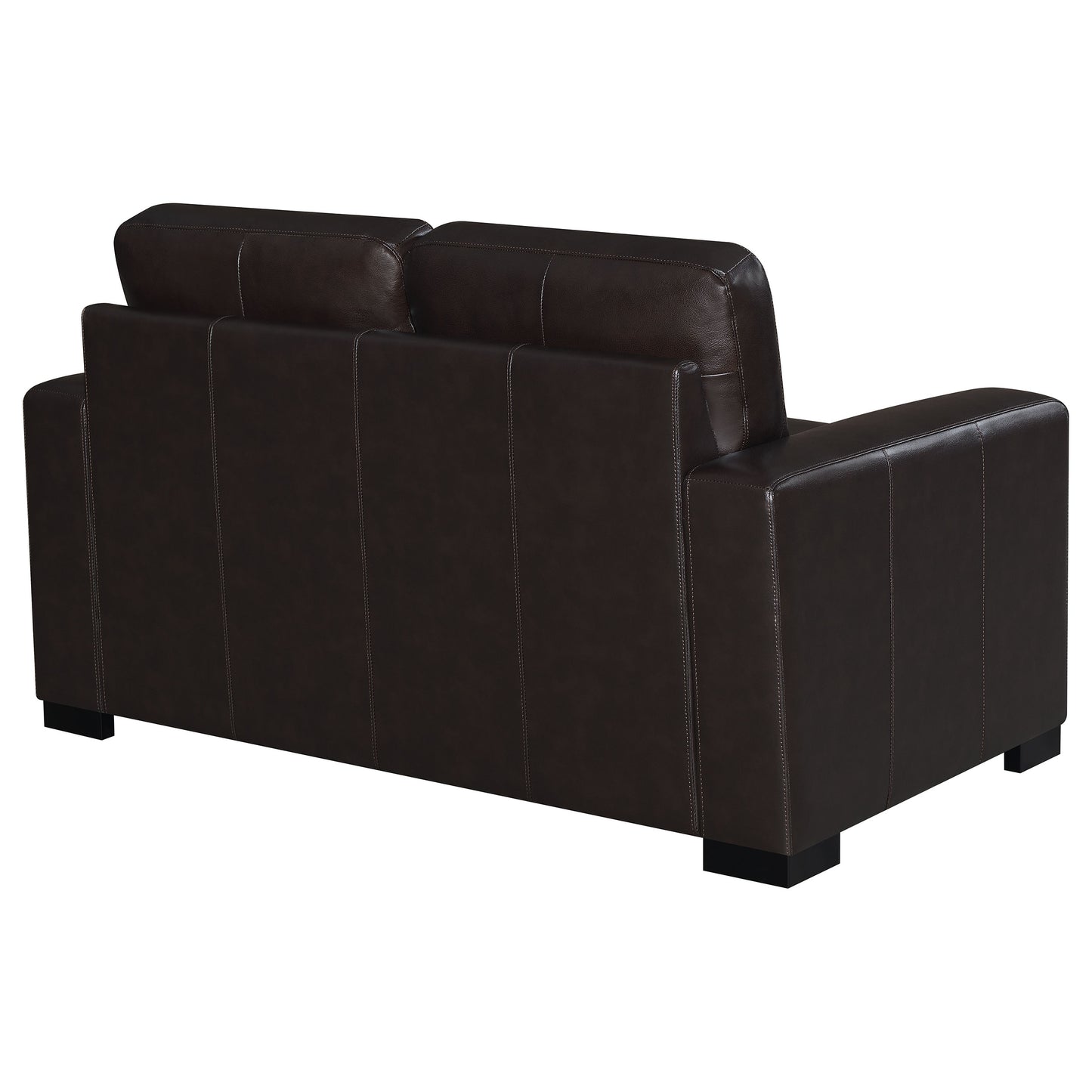 Boardmead Upholstered Track Arm Loveseat Dark Brown
