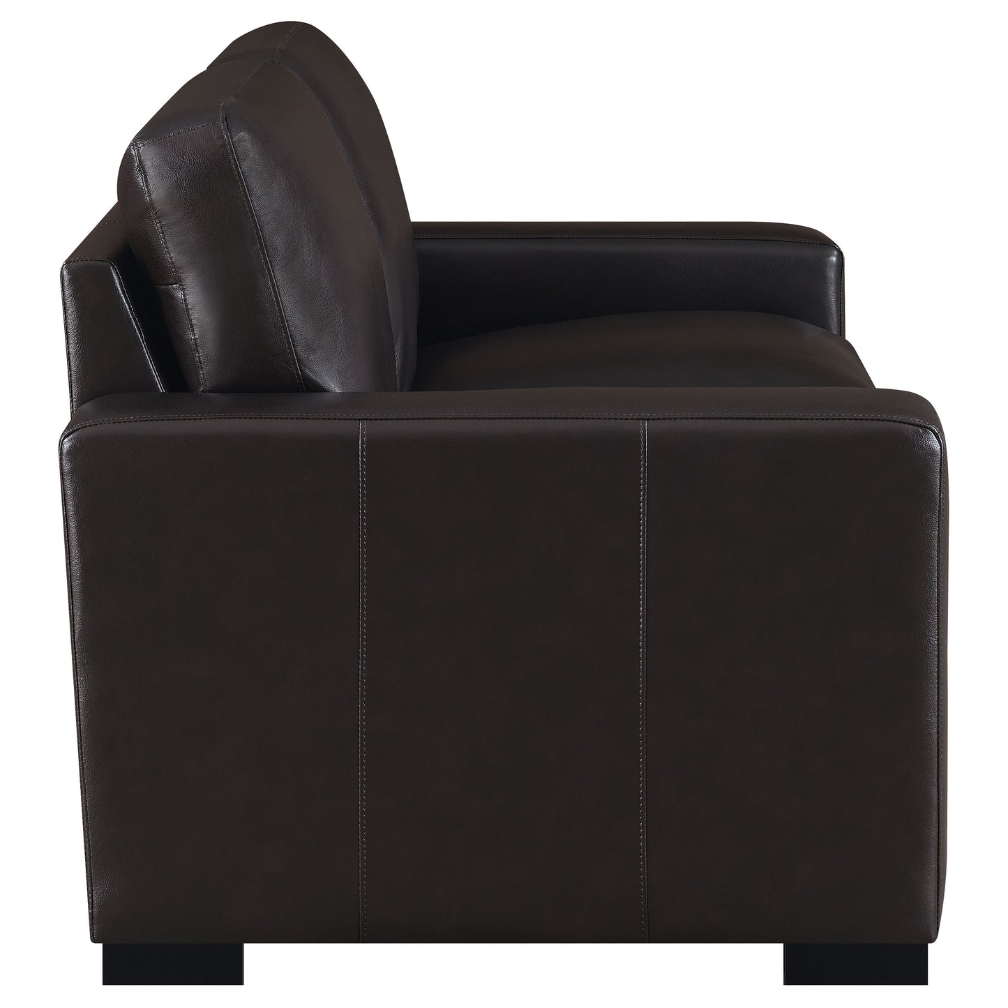 Boardmead Upholstered Track Arm Loveseat Dark Brown