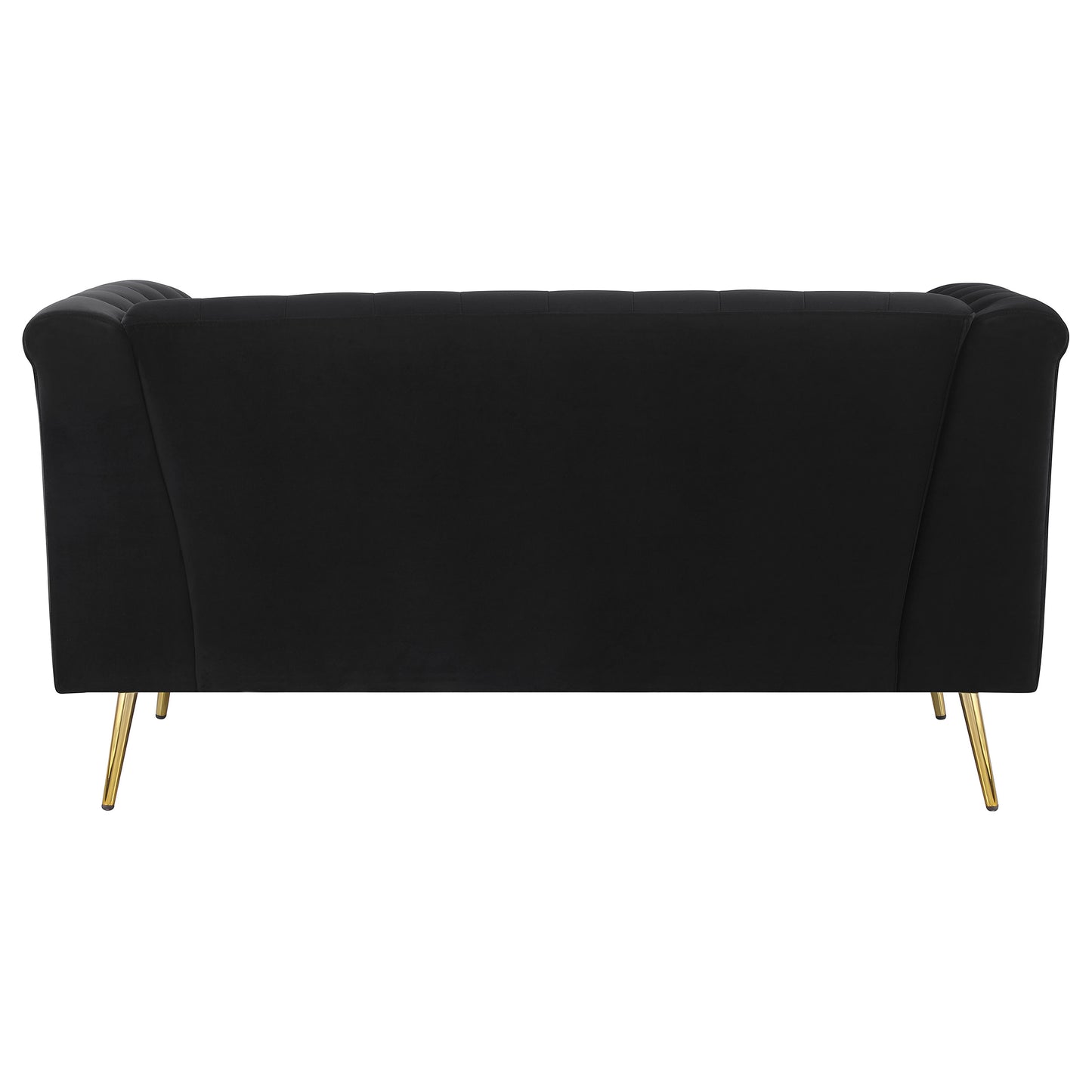 Holly Upholstered Tuxedo Arm Tufted Loveseat Black