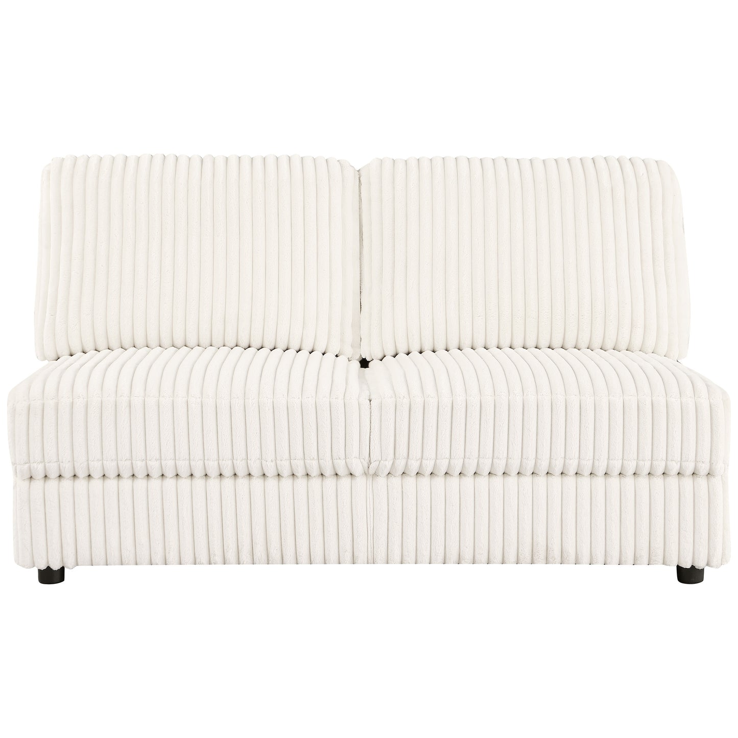 Emberson Upholstered Armless Loveseat Ivory