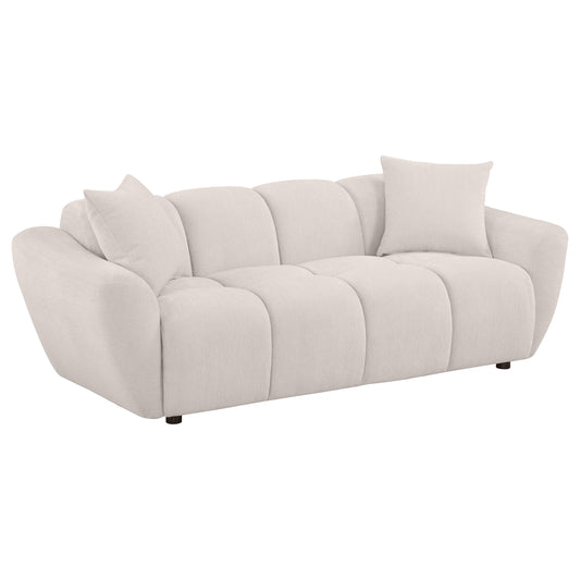 Destino Chenille Upholstered Splayed Arm Sofa Greige