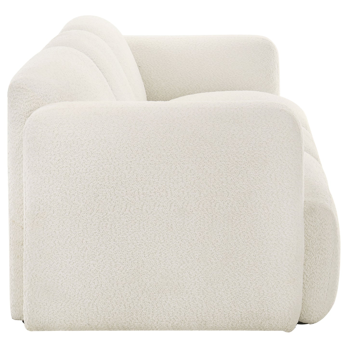 Dorset 2-piece Upholstered Round Track Arm Sofa Set White