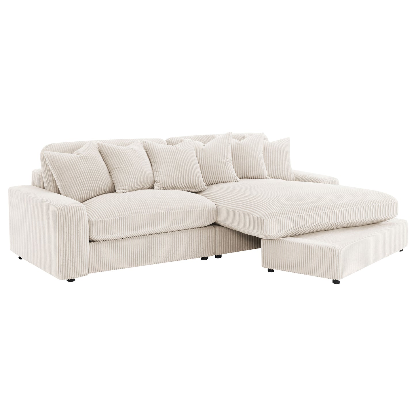 Blaine Upholstered Reversible Chaise Sectional Sofa Sand