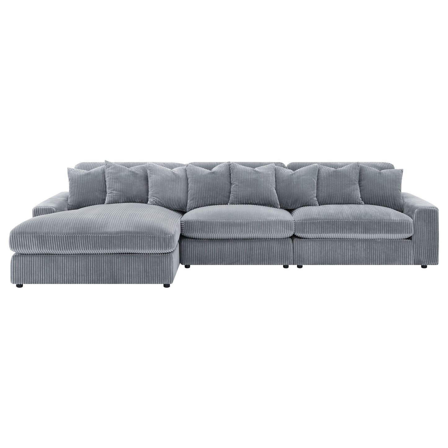 Blaine Upholstered Reversible Chaise Sectional Sofa Fog