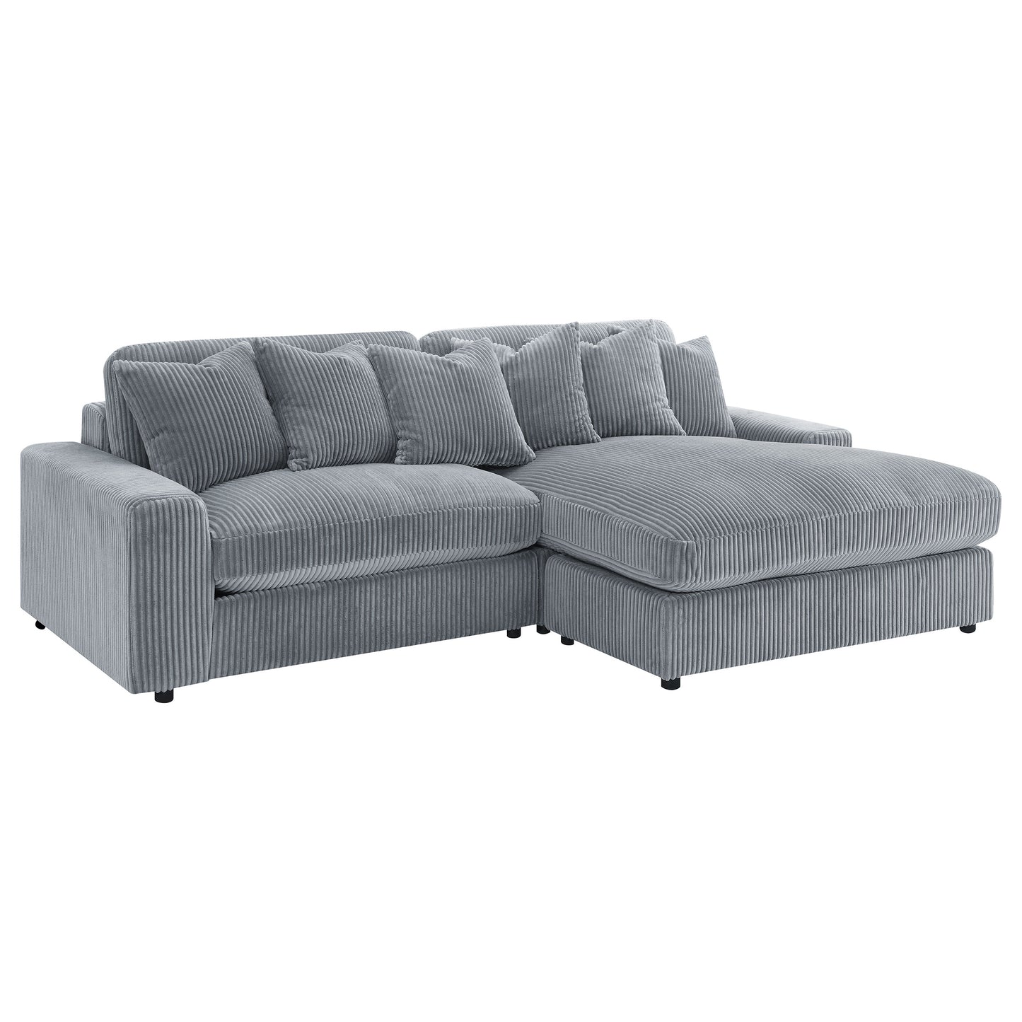 Blaine Upholstered Reversible Chaise Sectional Sofa Fog