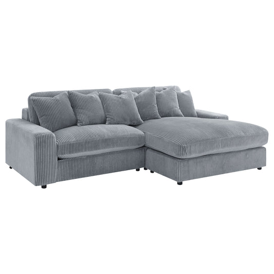 Blaine Upholstered Reversible Chaise Sectional Sofa Fog