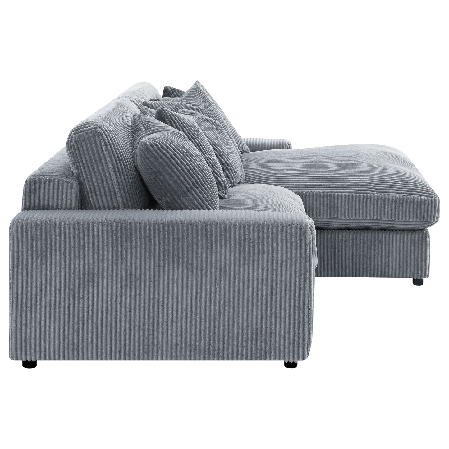 Blaine Upholstered Reversible Chaise Sectional Sofa Fog