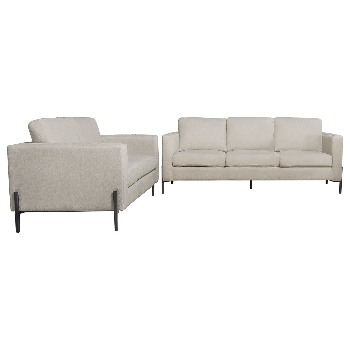 Tilly 2-piece Upholstered Track Arm Sofa Set Oatmeal
