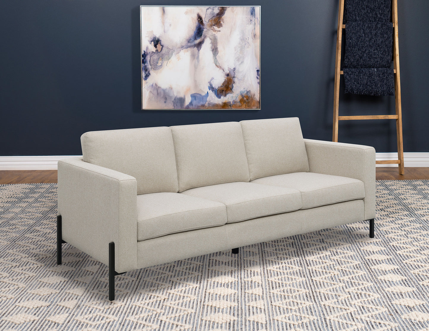 Tilly Upholstered Track Arm Sofa Oatmeal
