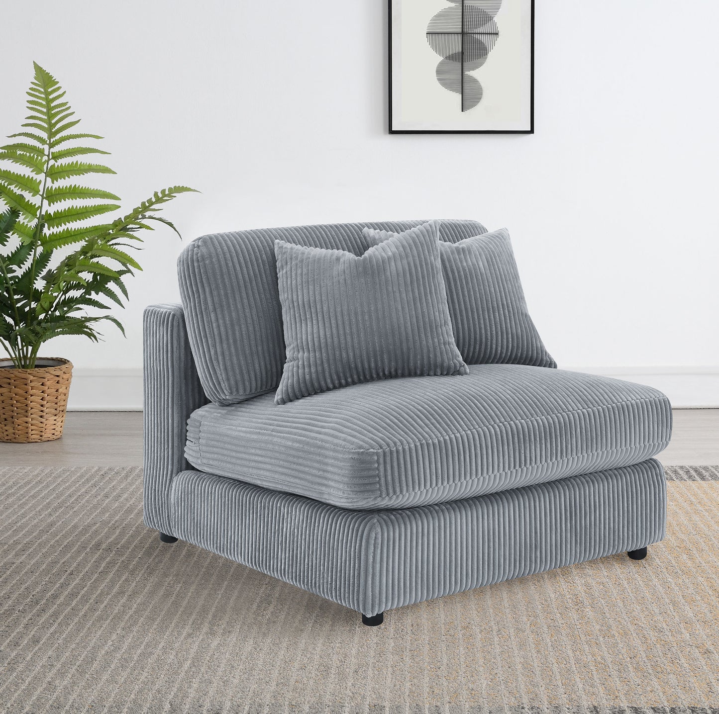 Blaine Upholstered Armless Chair Fog