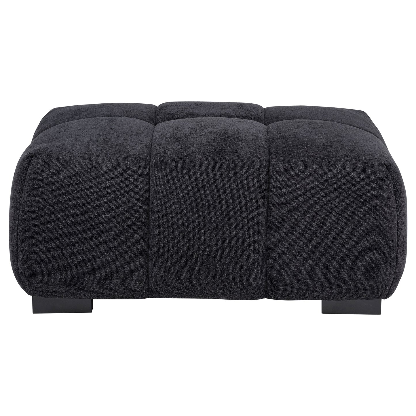Octavia Fabric Rectangular Upholstered Ottoman Black