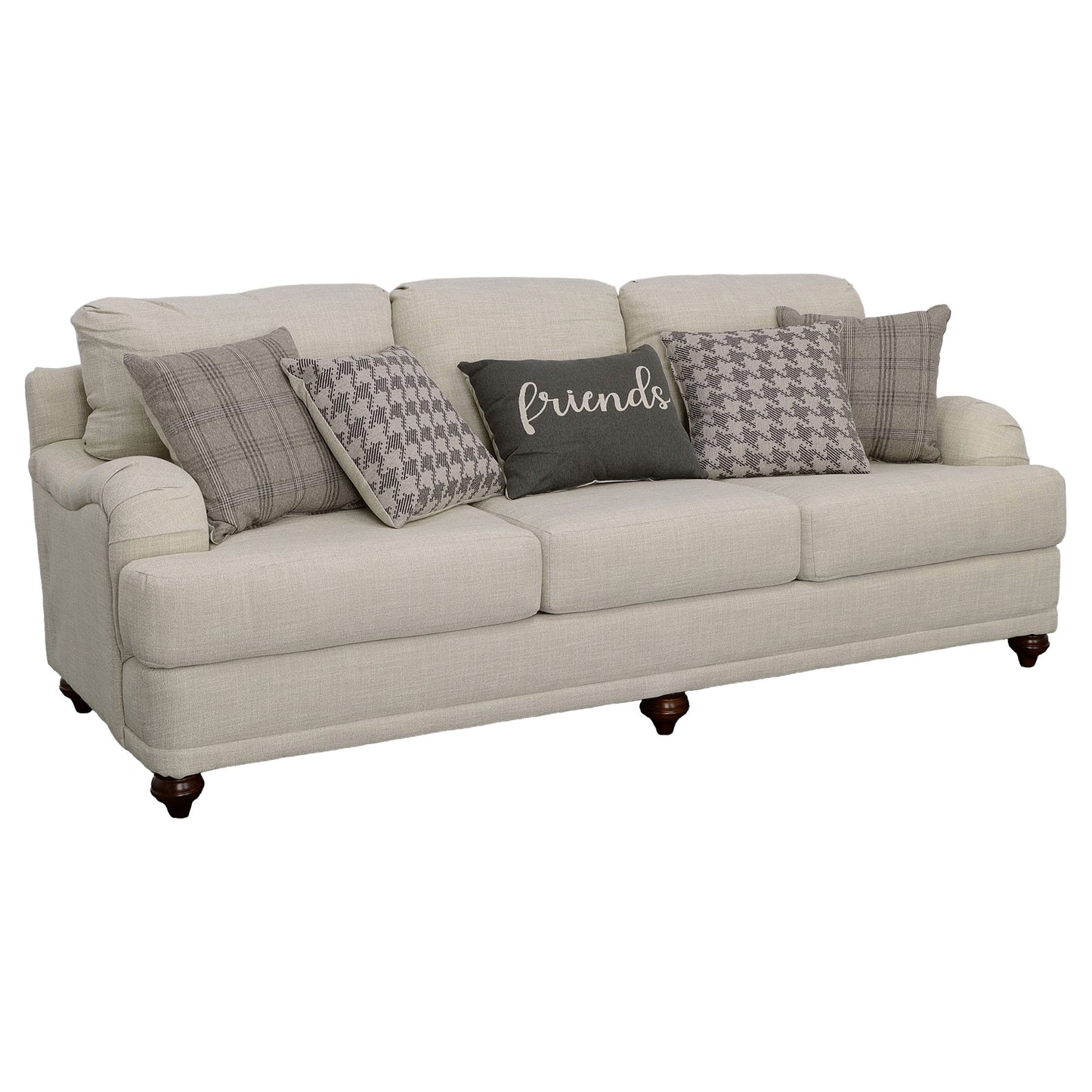 Glenn Upholstered English Arm Sofa Light Grey and Grey