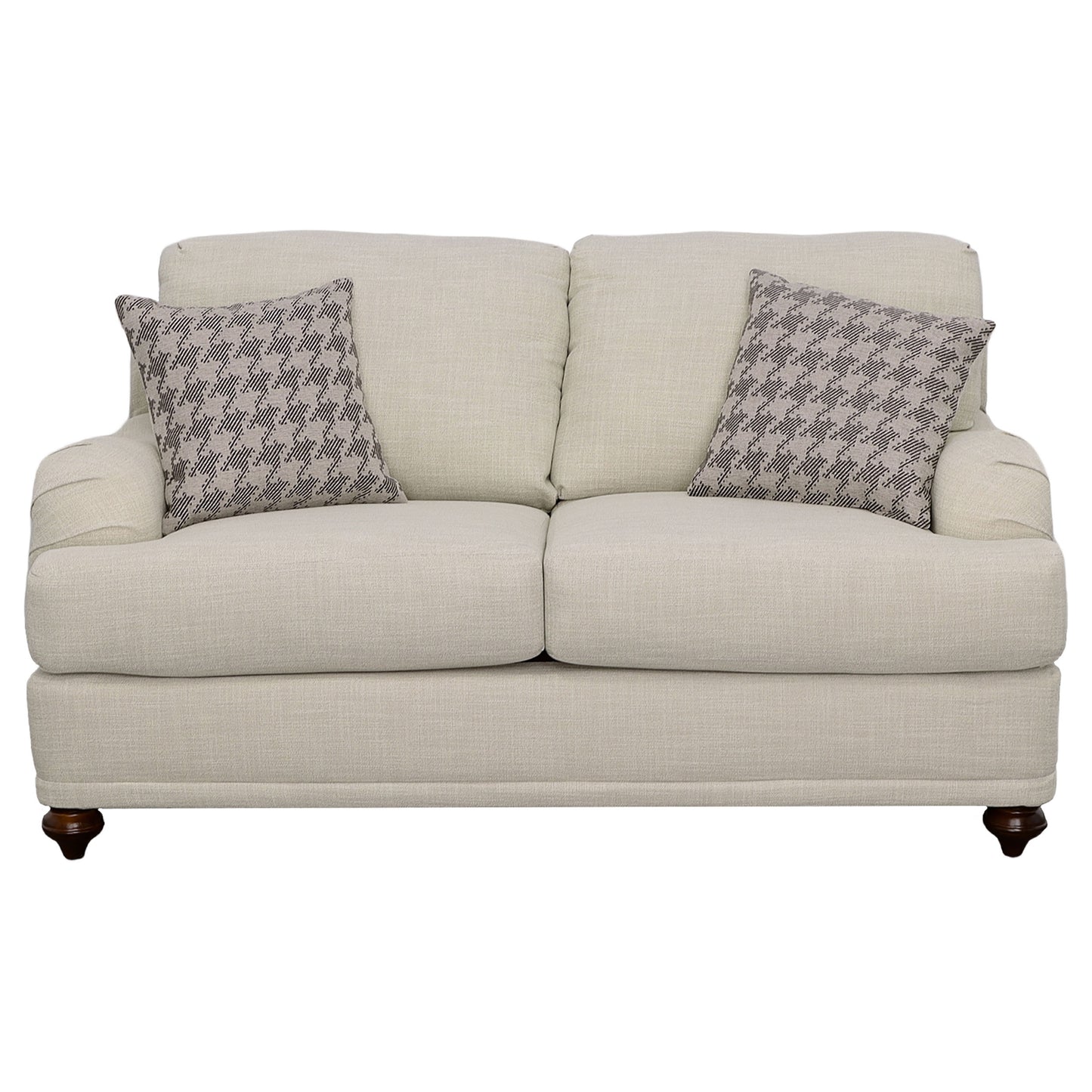 Glenn Upholstered English Arm Loveseat Light Grey and Grey