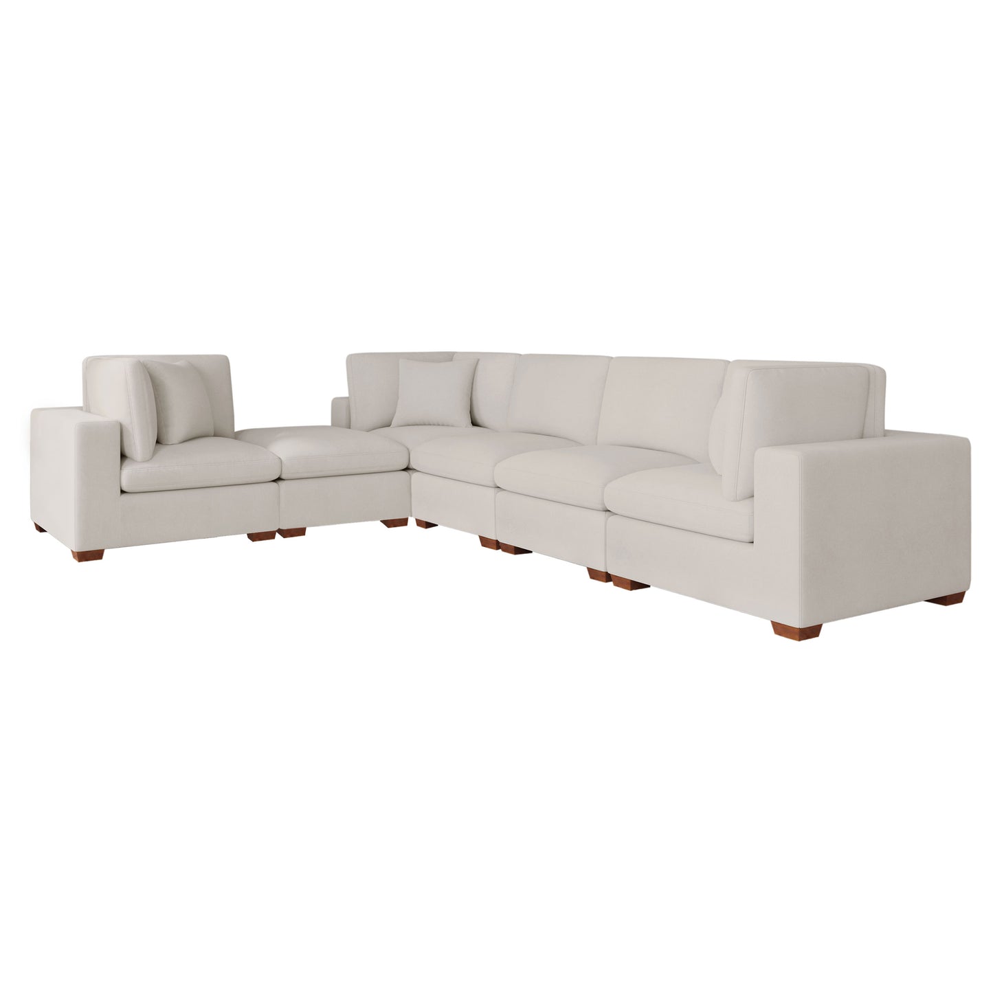 Lakeview 6-piece Upholstered Modular Sectional Sofa Ivory