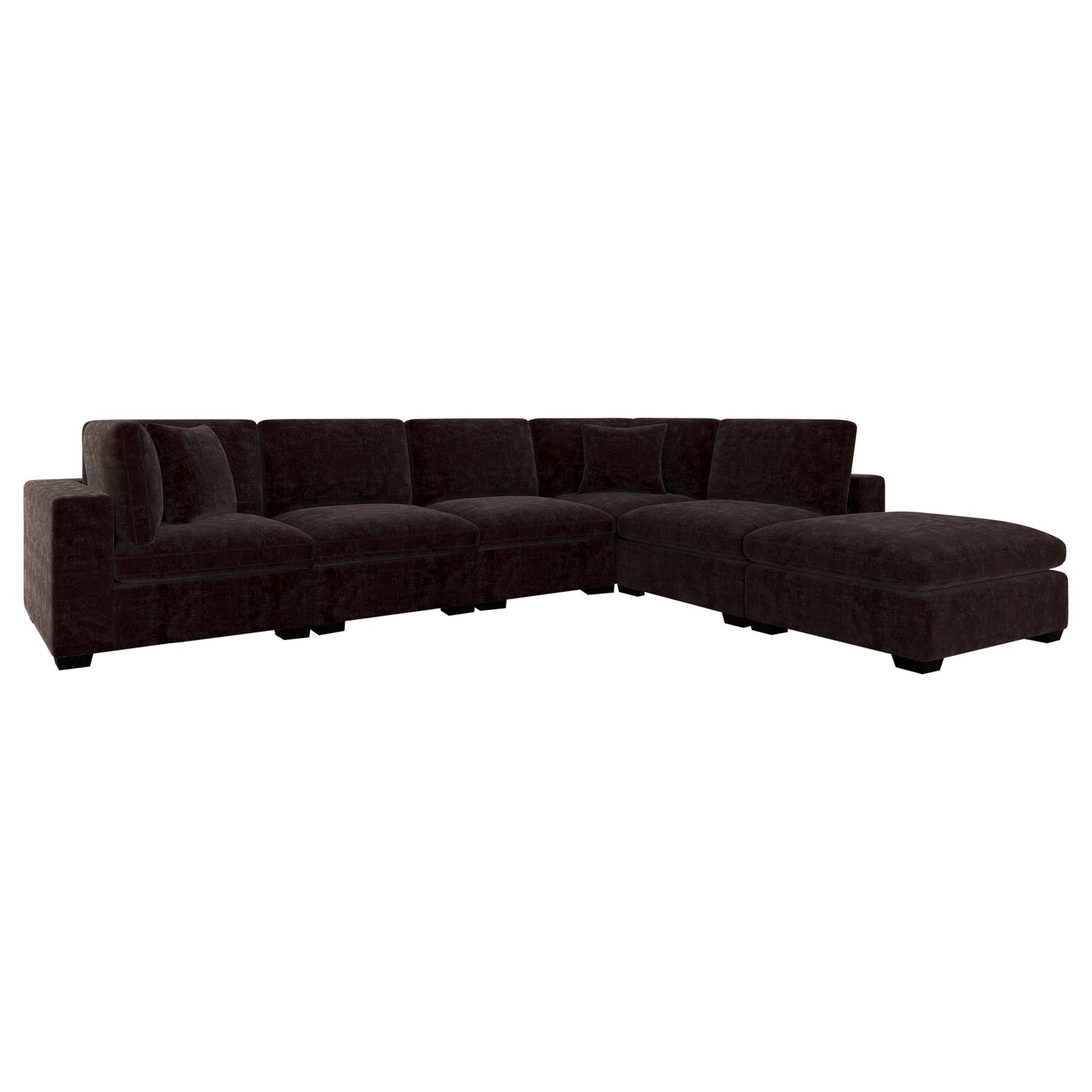 Lakeview 6-piece Upholstered Modular Sectional Chocolate