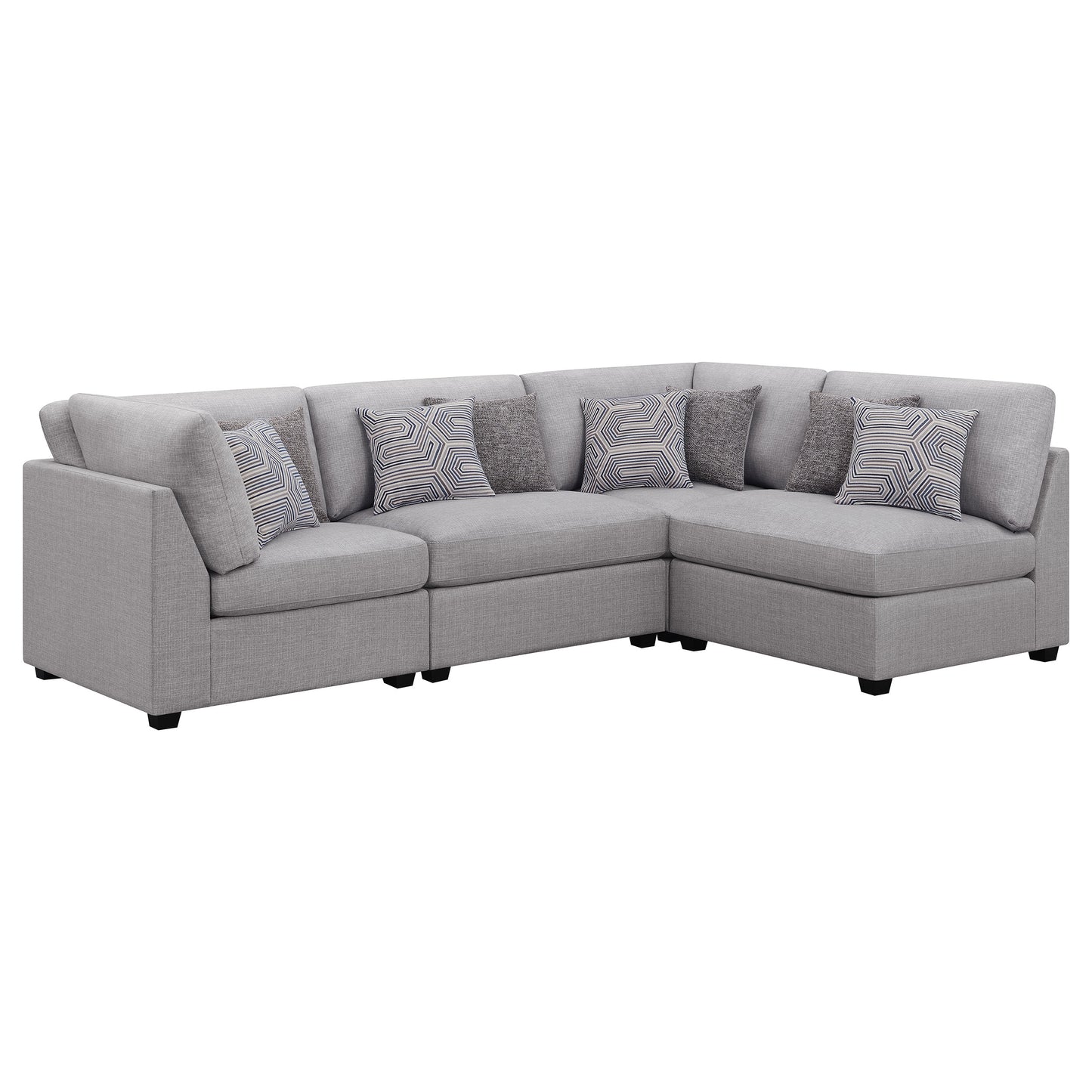 Cambria 4-piece Upholstered Modular Sectional Sofa Grey