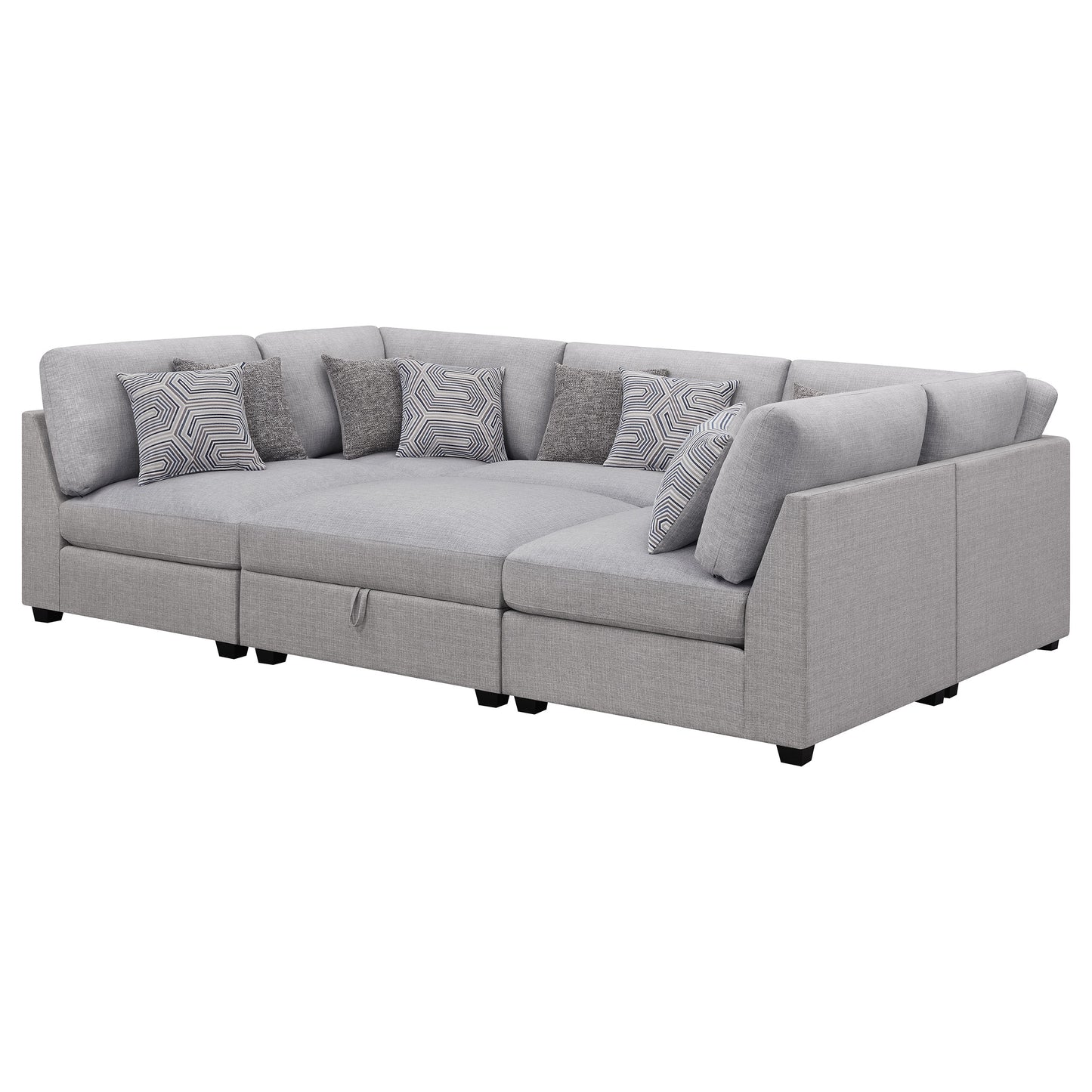 Cambria 6-piece Upholstered Modular Sectional Sofa Grey