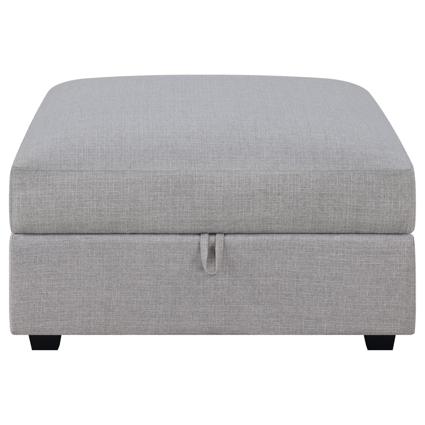 Cambria Square Upholstered Storage Ottoman Grey