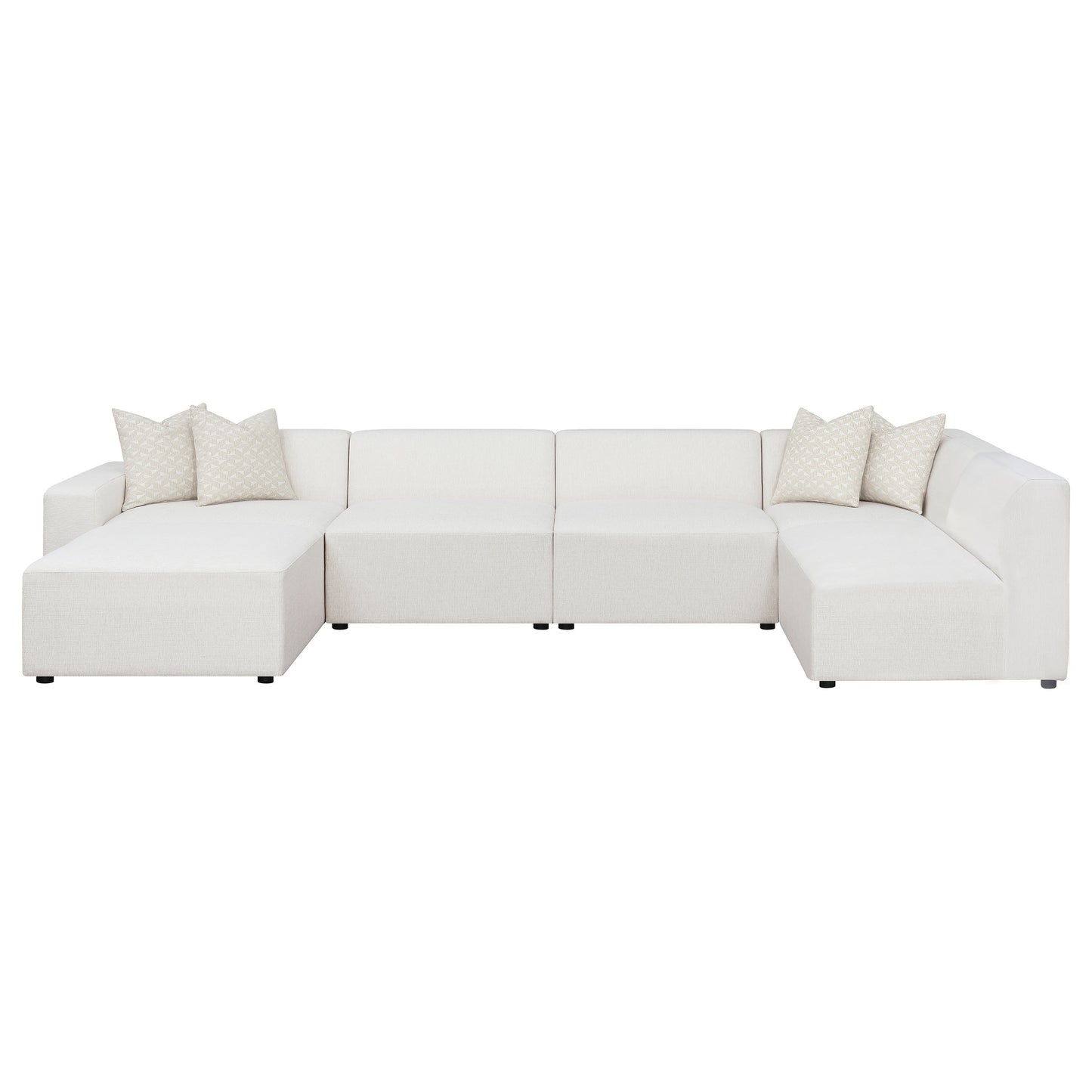 Freddie 6-piece Upholstered Modular Sectional Sofa Pearl