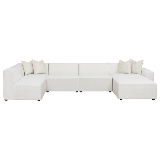 Freddie 6-piece Upholstered Modular Sectional Sofa Pearl