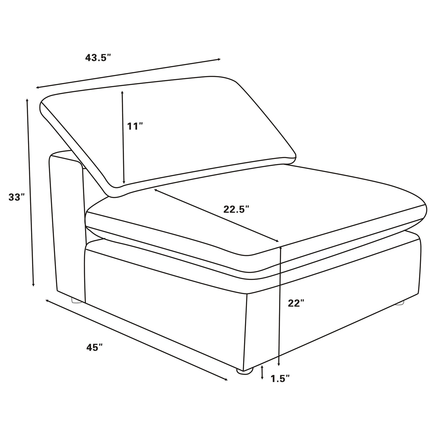 Raleigh Boucle Upholstered Armless Chair Grey