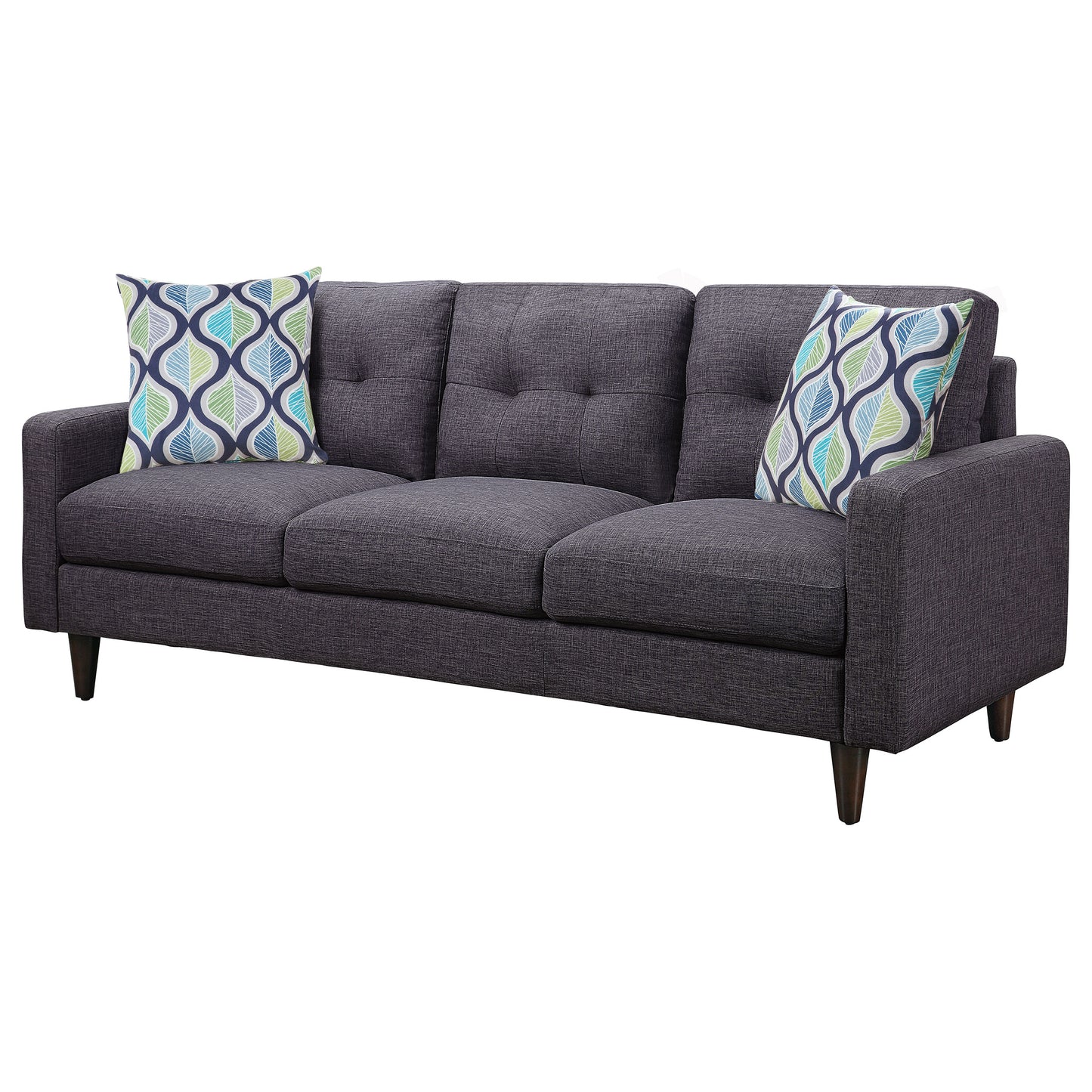 Watsonville Upholstered Track Arm Tufted Sofa Grey