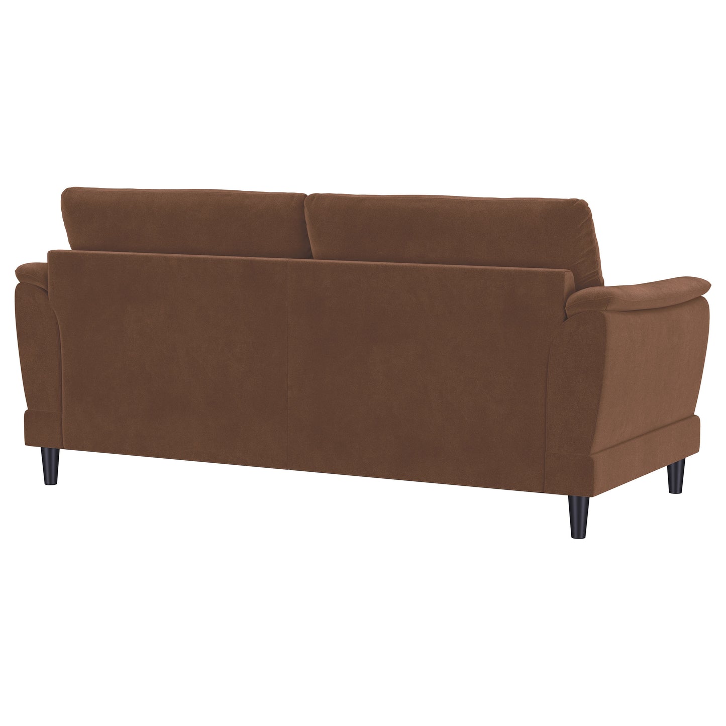 Selma Velvet Upholstered Crescent Arm Sofa Rust