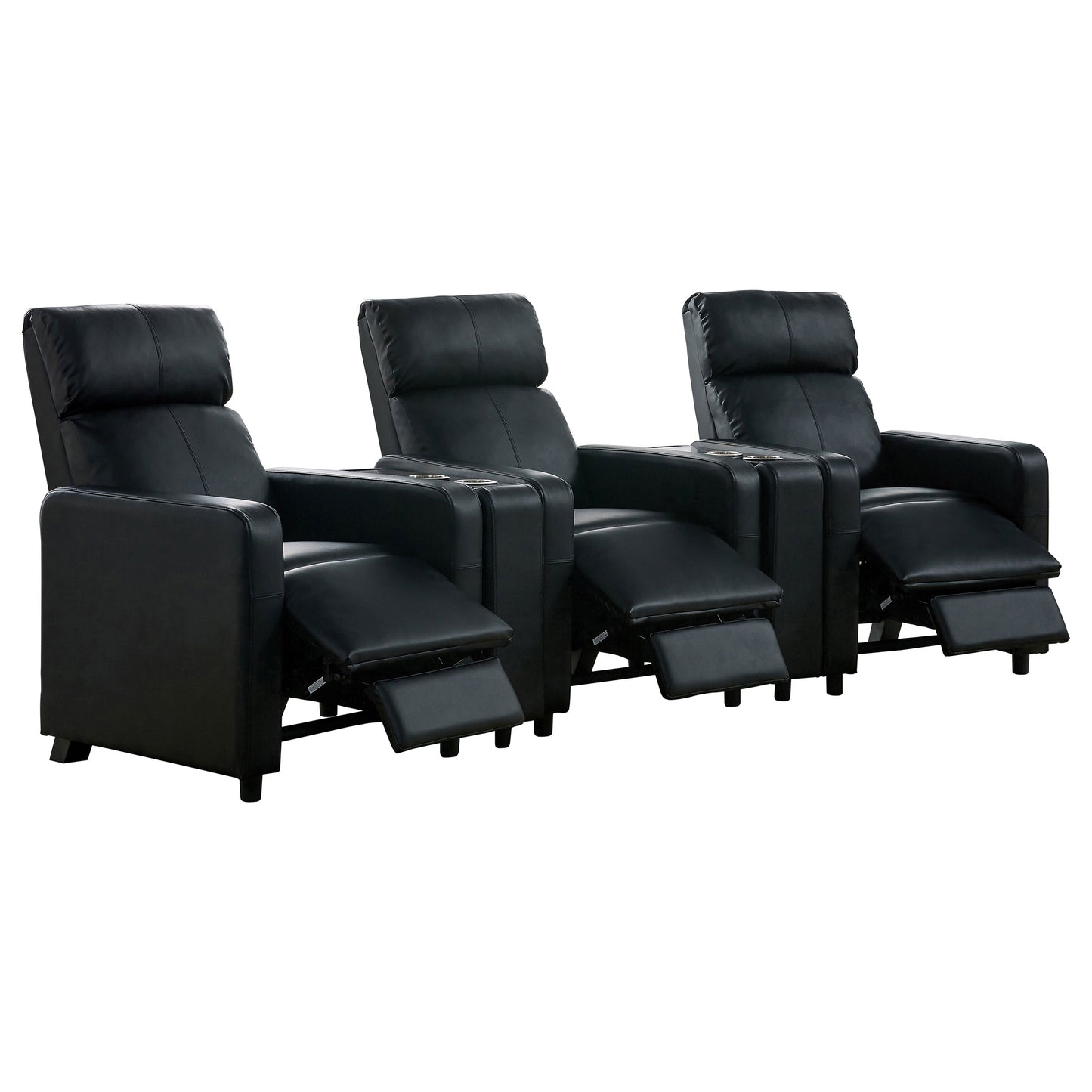 Toohey Upholstered Tufted Recliner Living Room Set Black