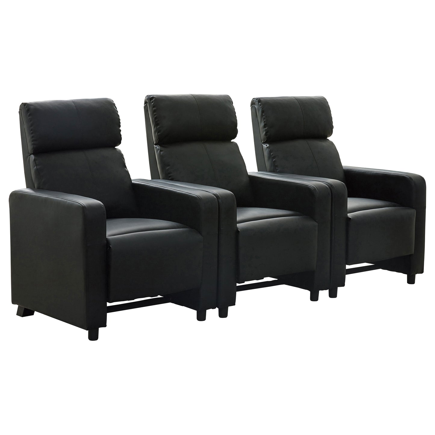 Toohey Upholstered Tufted Recliner Living Room Set Black