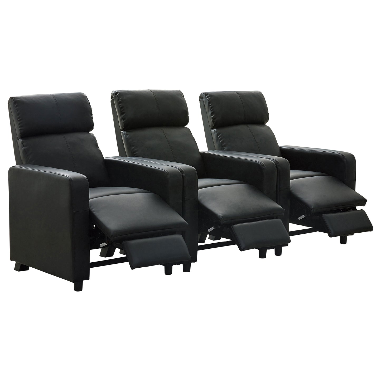 Toohey Upholstered Tufted Recliner Living Room Set Black