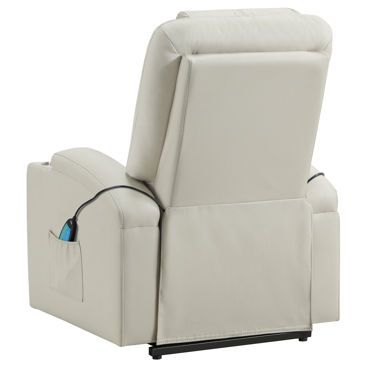 Armstrong Upholstered Power Lift Massage Recliner Ivory