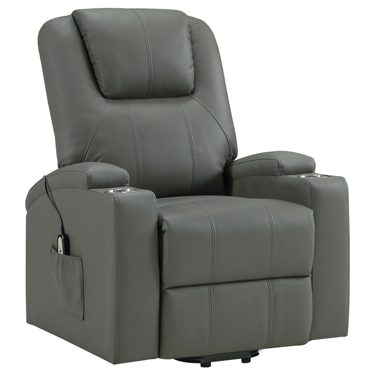 Armstrong Upholstered Power Lift Massage Recliner Grey
