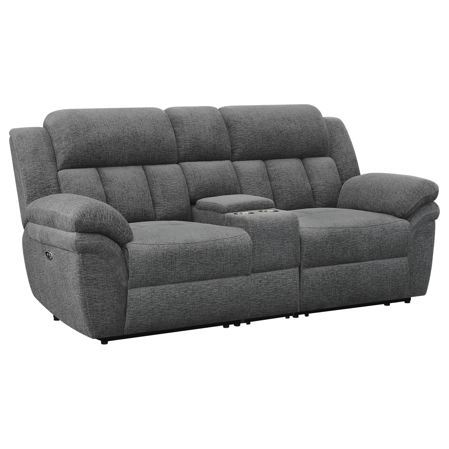 Bahrain Upholstered Power Loveseat Charcoal