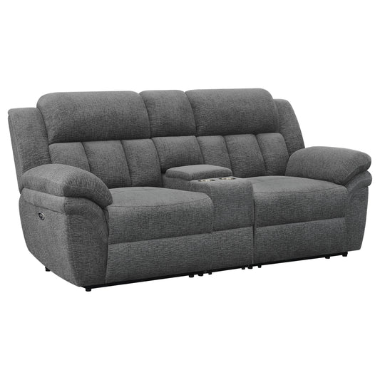Bahrain Upholstered Power Loveseat Charcoal