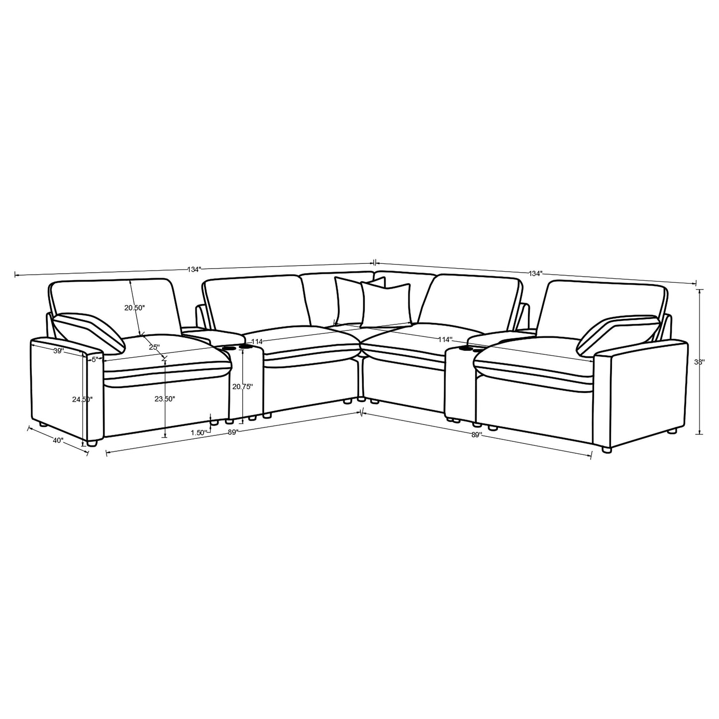 Collins 7-piece Modular Power Reclining Sectional Grey