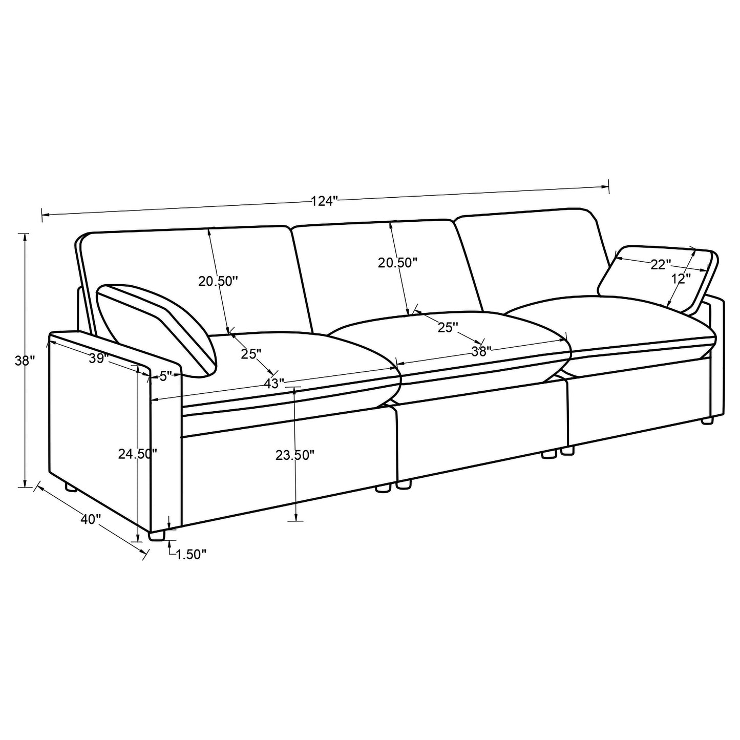 Collins Modular Power Sofa Grey