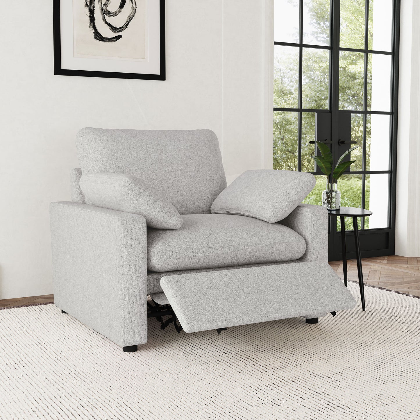 Collins Upholstered Power Recliner Chair Grey