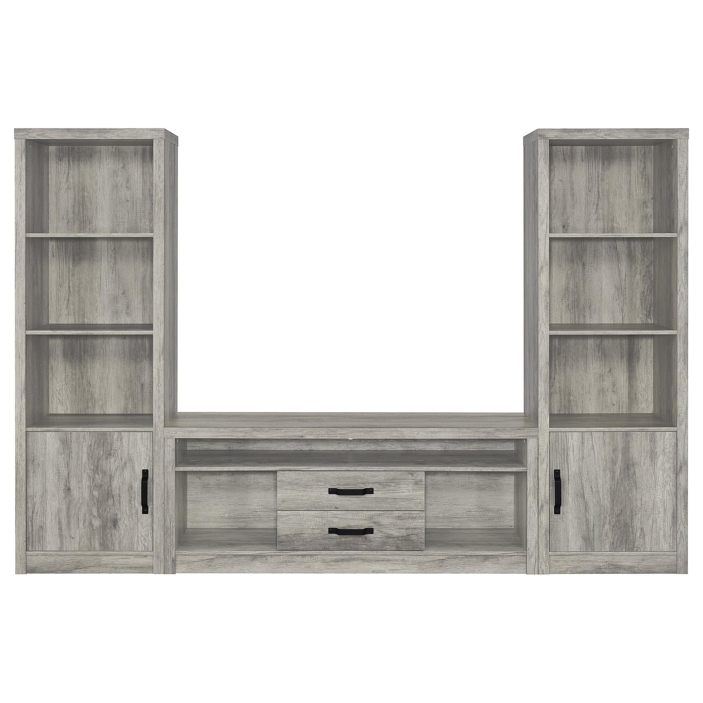 Burke 3-piece 59-inch TV Entertainment Center Grey Driftwood