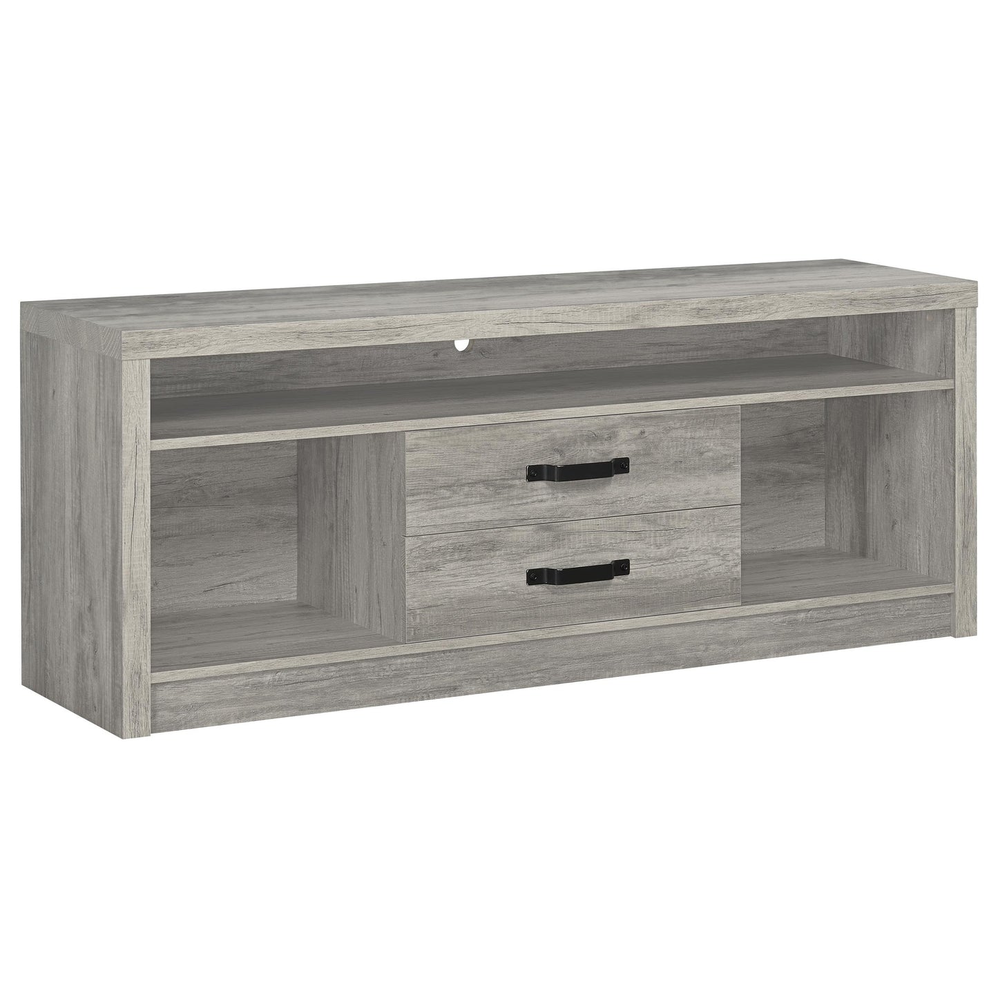 Burke 3-piece 59-inch TV Entertainment Center Grey Driftwood