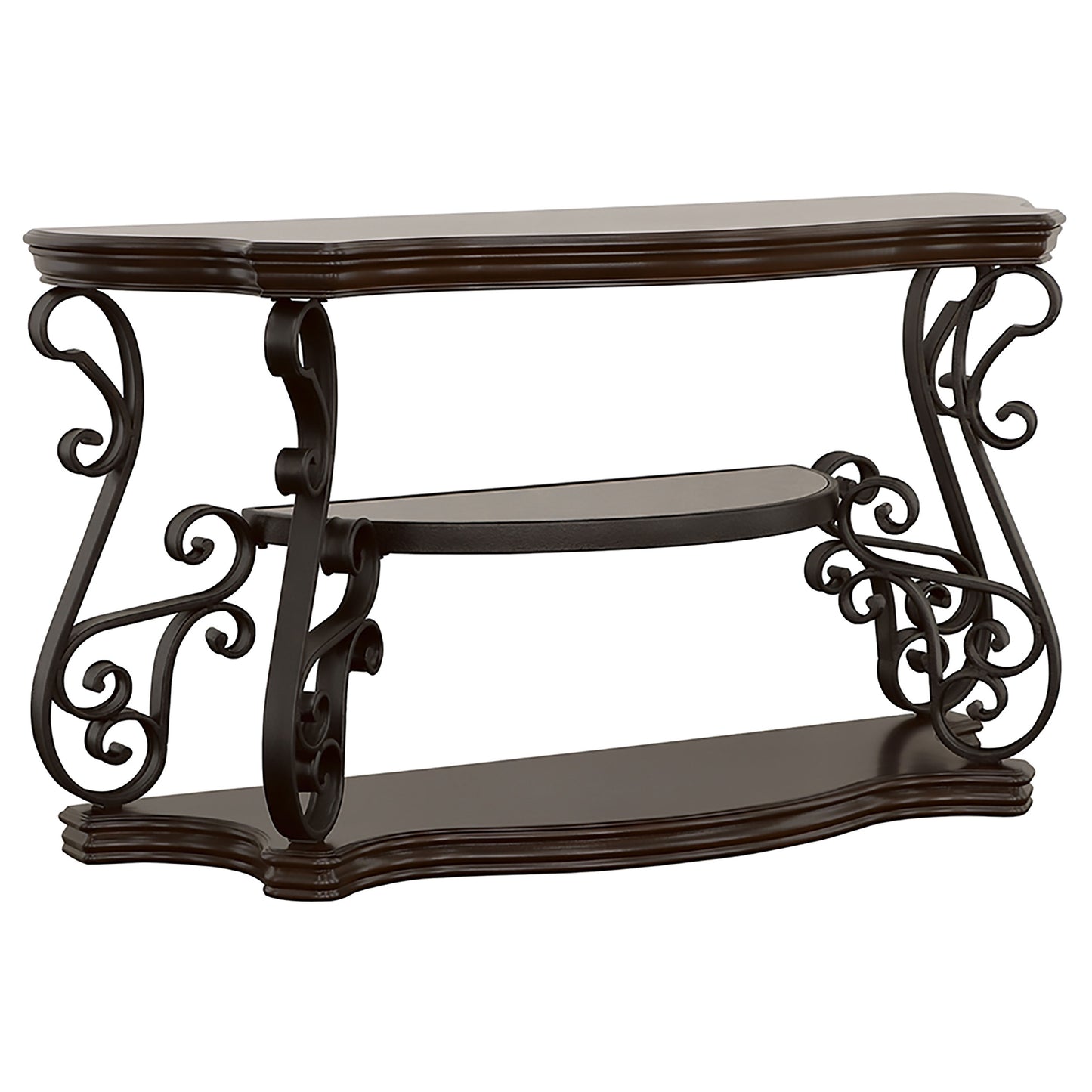Laney Scrollwork Entryway Sofa Console Table Deep Merlot