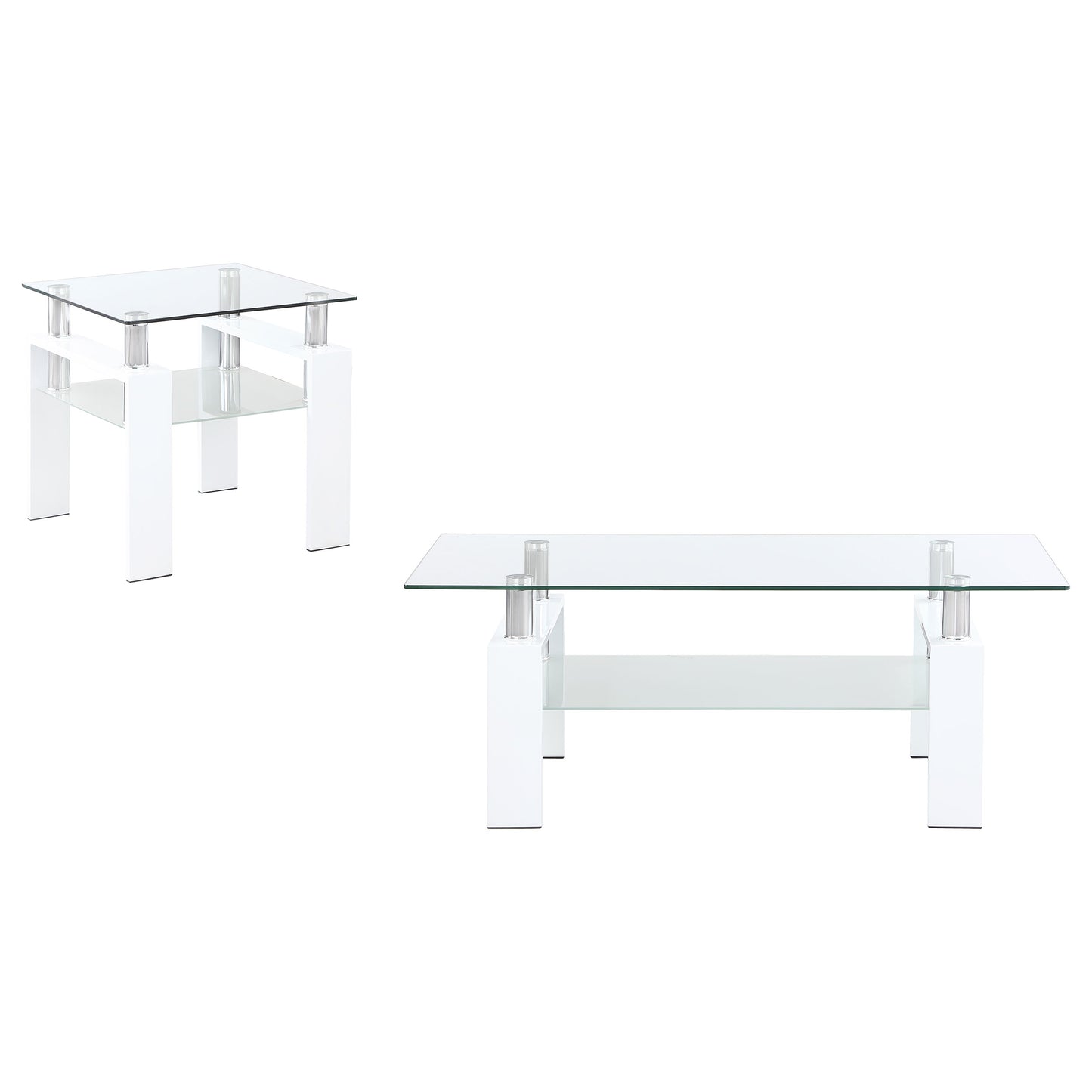 Dyer 2-piece Rectangular Coffee and End Table Set White