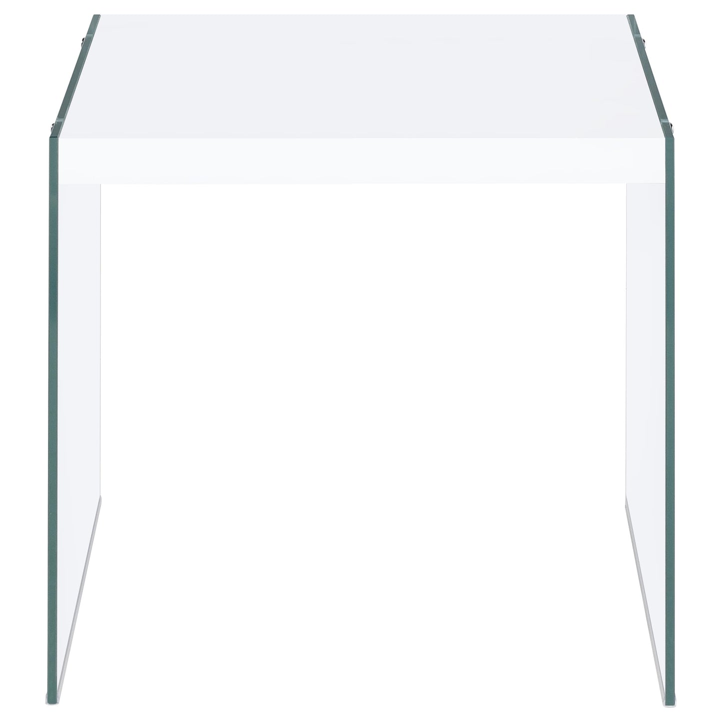 Opal 2-piece Coffee and End Table Set White High Gloss