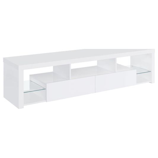 Jude 2-drawer Engineered Wood 71-inch TV Stand High Gloss White